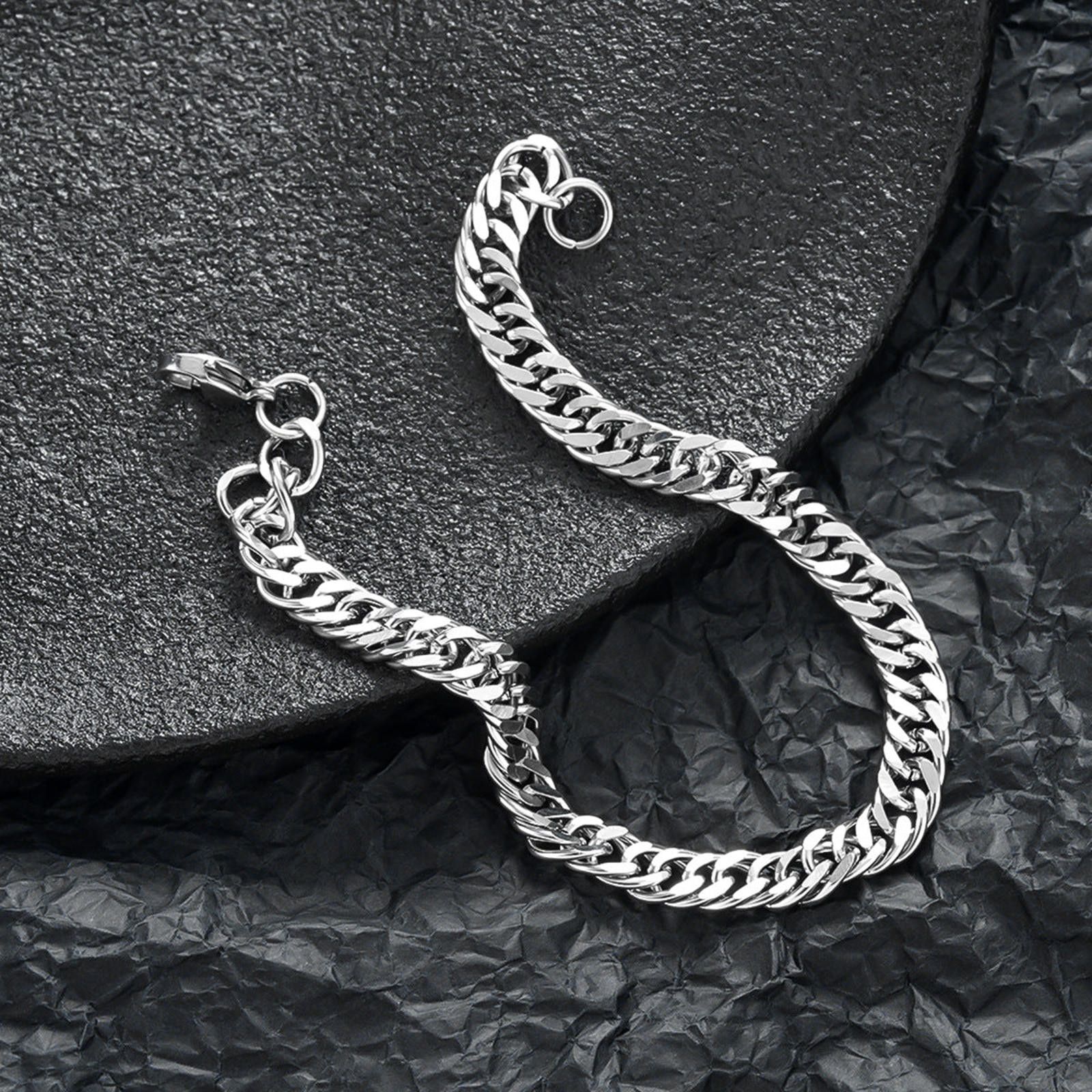 Jewelry Silver Chain Link Bracelet, Classic Men's Bracelet Size ONE SIZE - 3 Thumbnail