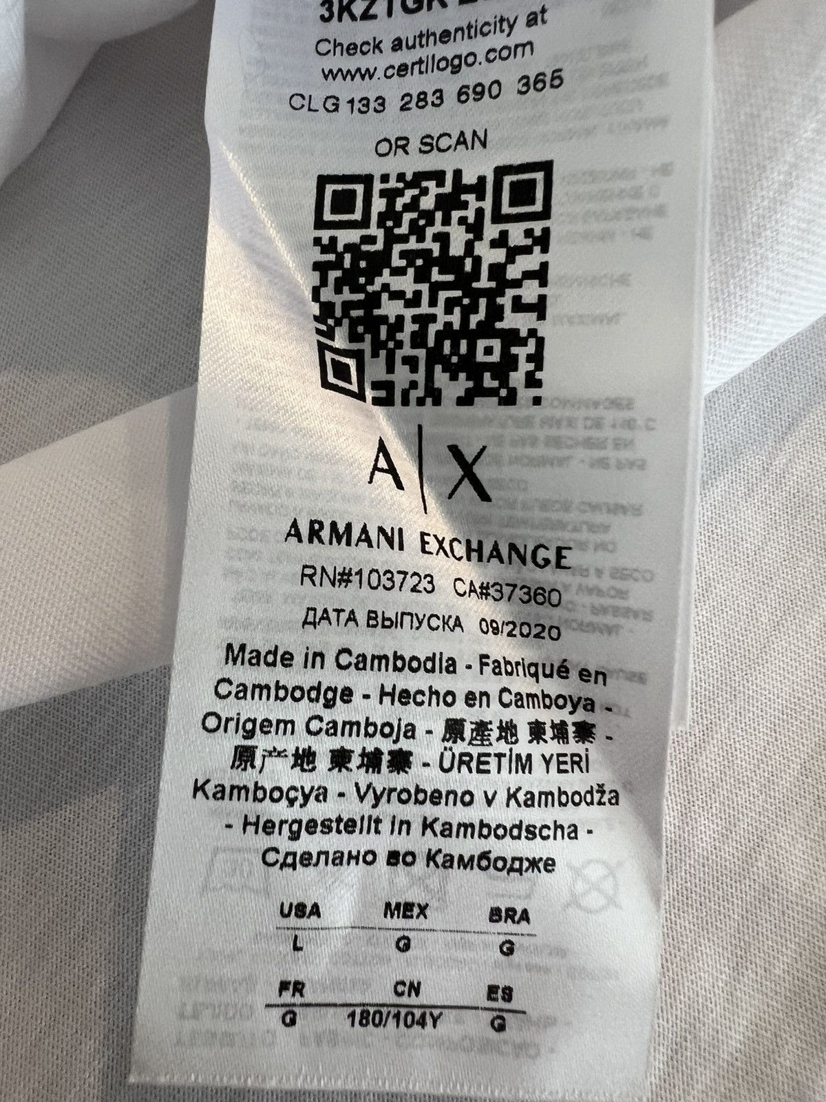 Armani Exchange New Armani Exchange Shirt Short Sleeve White Large Size US L / EU 52-54 / 3 - 5 Thumbnail