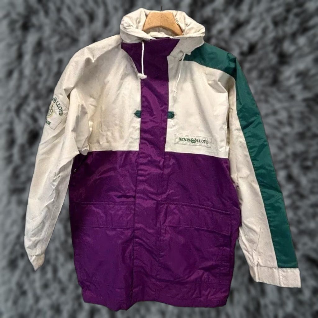 ジャケット・アウター 80s 90s Henri Lloyd sailing coat jacket VINTAGE Henri Lloyd Offshore Sailing Jacket Hooded Sz Small S Men