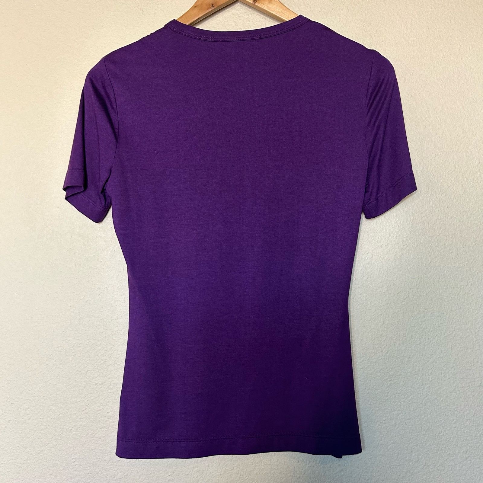 St. John St John T Shirt Purple Floral Viscose Spandex Size S Size S / US 4 / IT 40 - 7 Thumbnail