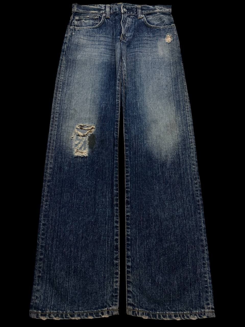 Edwin WIDE 90s Edwin 504R Mudwash Sick Distress Ripped Denim Jean Size US 30 / EU 46 - 2 Thumbnail
