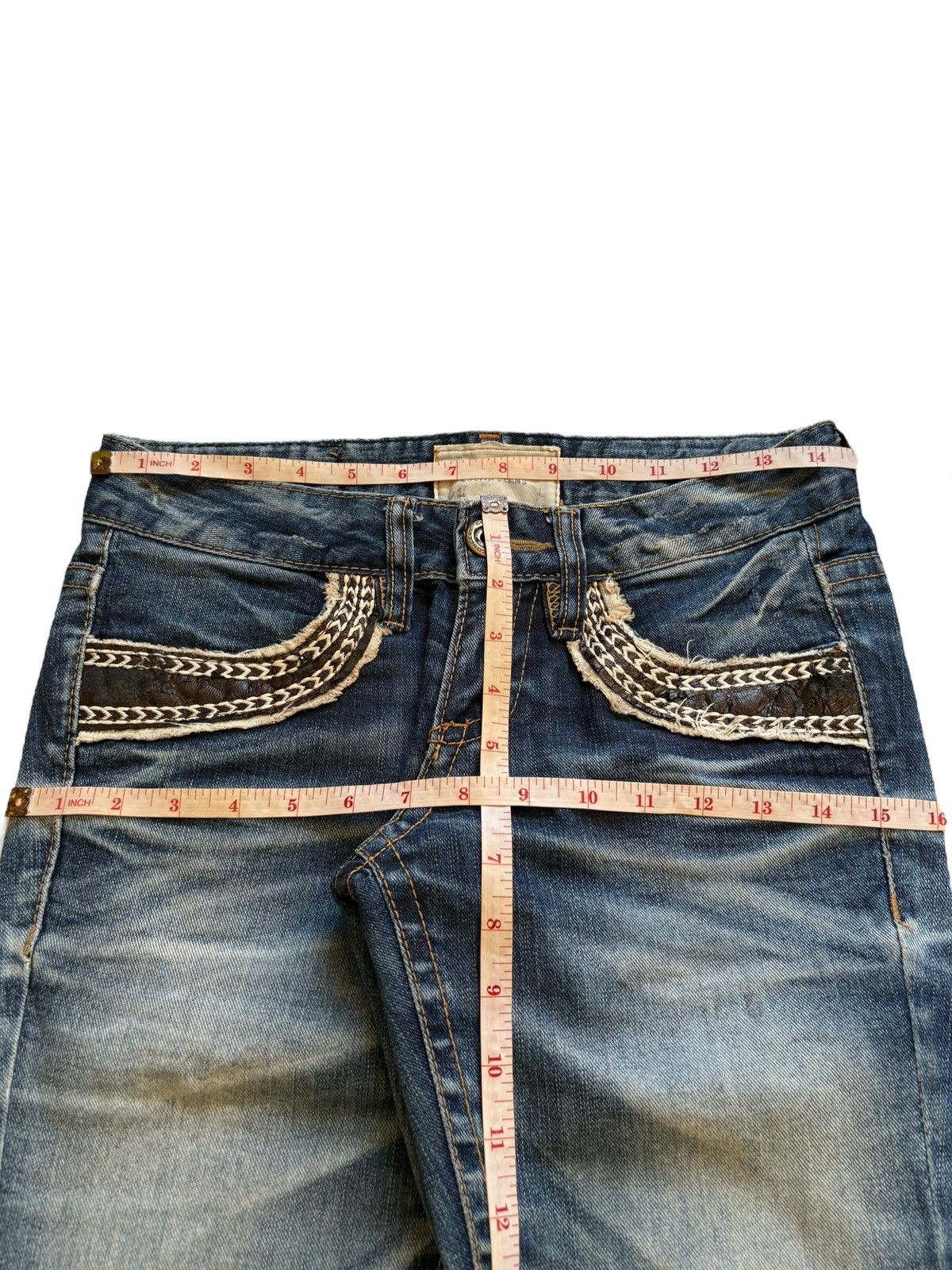 Hysteric Glamour Vintage Lolita Mud Wash Distressed Flare Jeans Size 29" - 13 Thumbnail