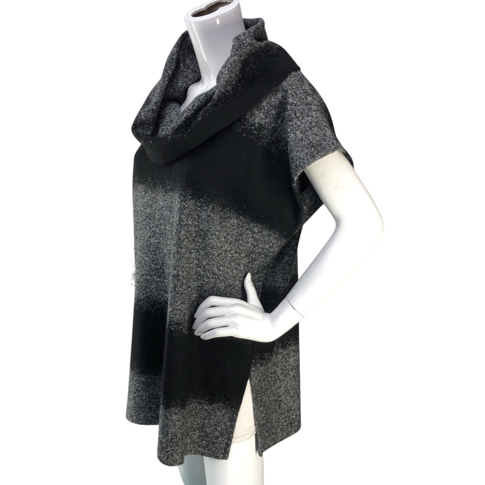 Bryn Walker Bryn Walker Size S Sweater Knit Tunic Cowl Neck Striped Gray Size S / US 4 / IT 40 - 4 Thumbnail