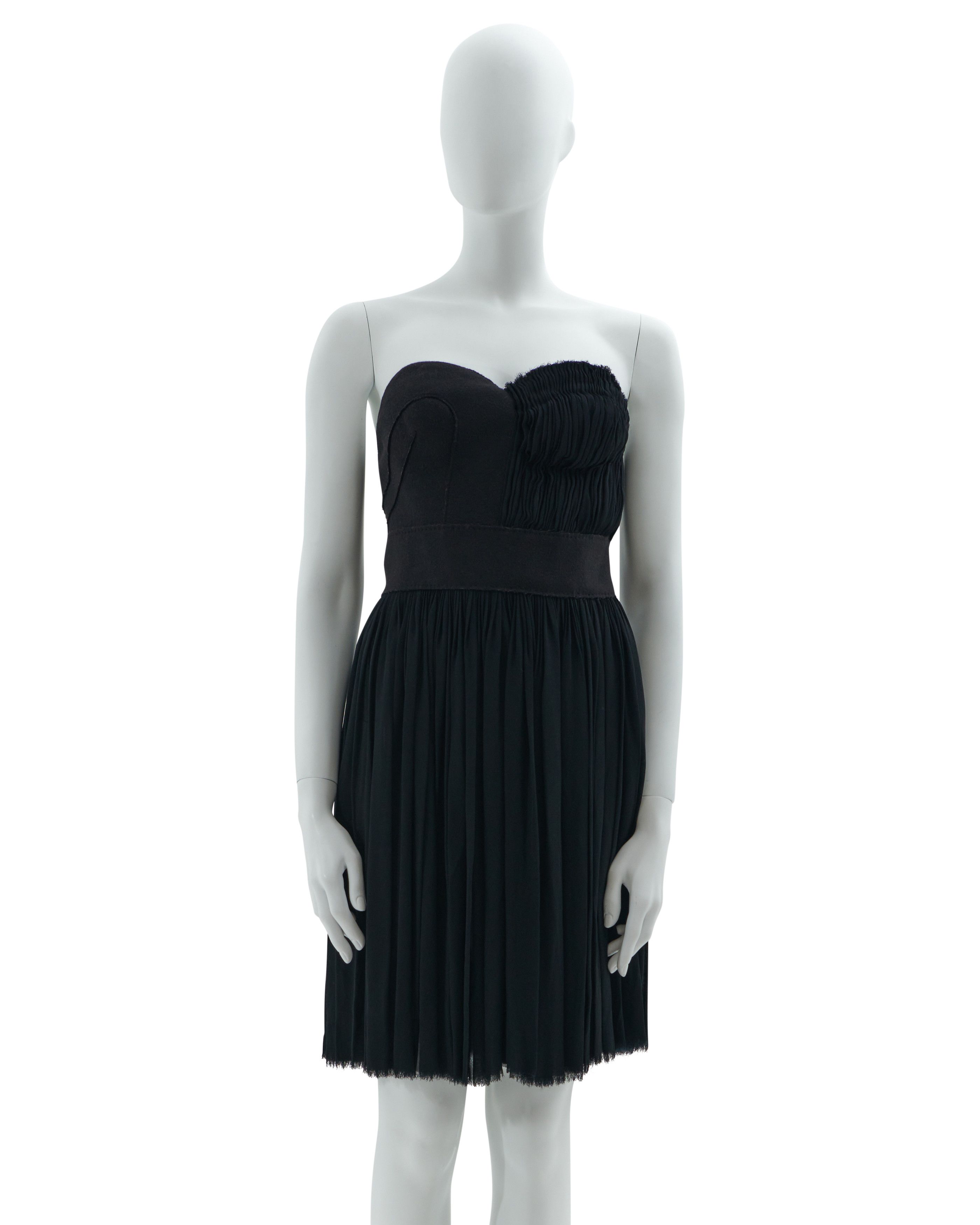 Prada Prada F/W 2006 Black strapless chiffon dress Size S / US 4 / IT 40 - 1 Thumbnail