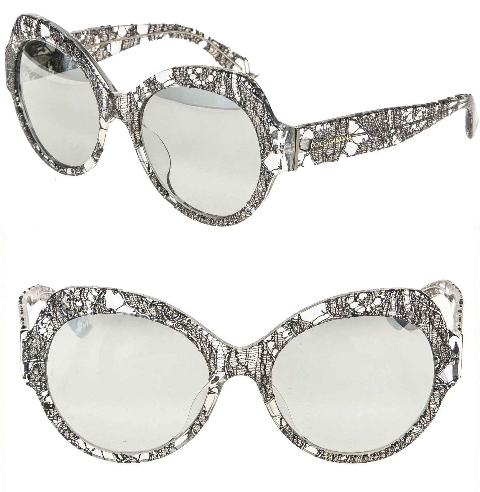 Dolce & Gabbana Dolce & Gabbana DG4320 PRINT FAMILY LACE 4320 Black Mirrored Size ONE SIZE - 1 Thumbnail