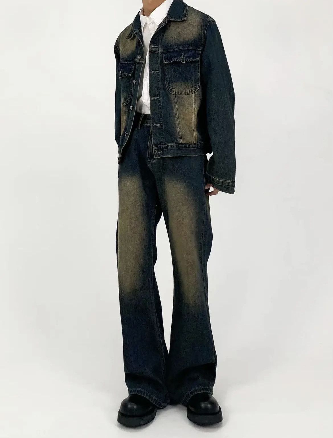 Japanese Brand × Jean Vintage washed distressed loose casual flared jeans Size US 32 / EU 48 - 3 Thumbnail