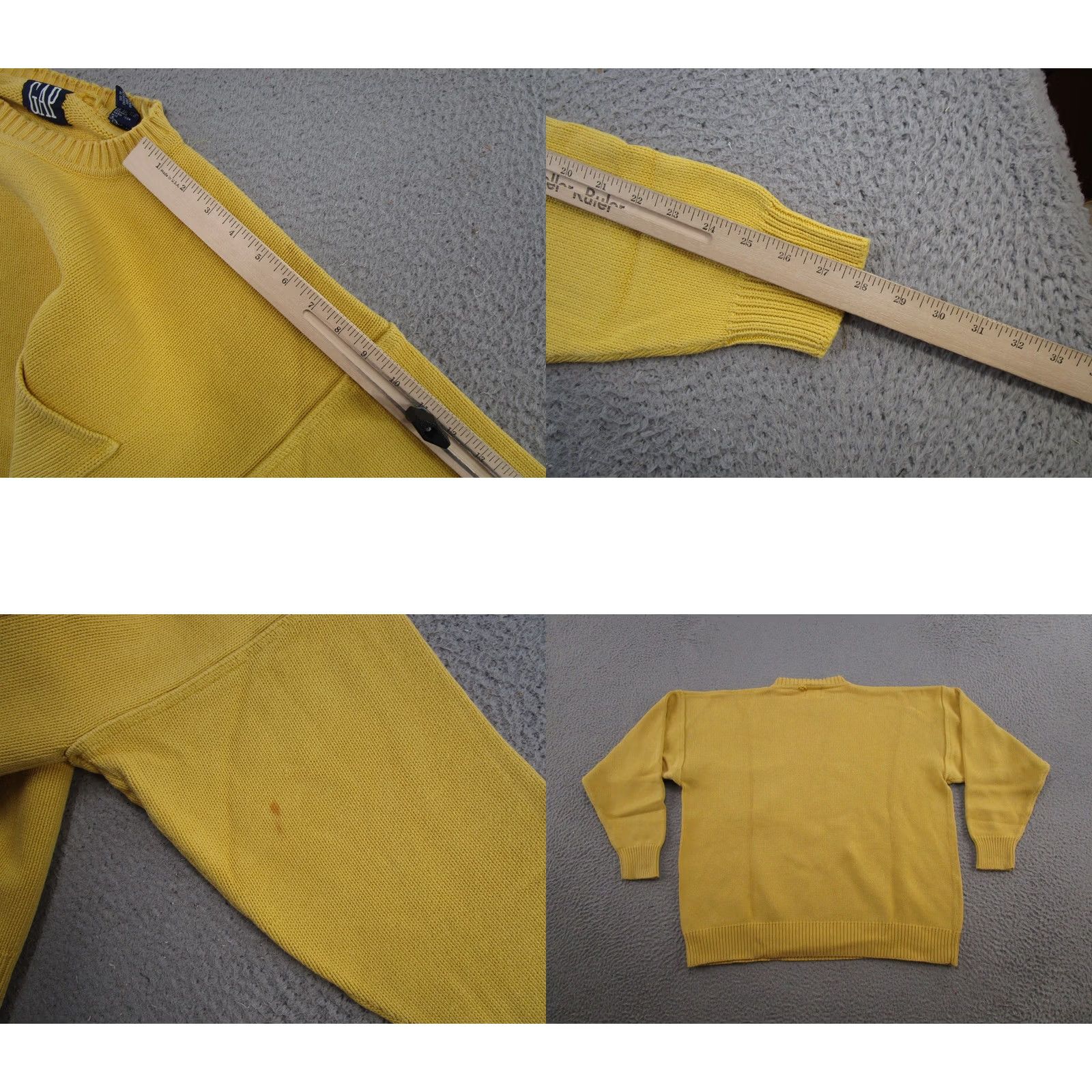Gap VINTAGE Gap Yellow Heavy Knit Front Pocket Sweater Pullover Size L Womens Pullover Winter Fall Spring Knit Pocket Front Yellow Gap Size L Size L / US 10 / IT 46 - 8 Thumbnail