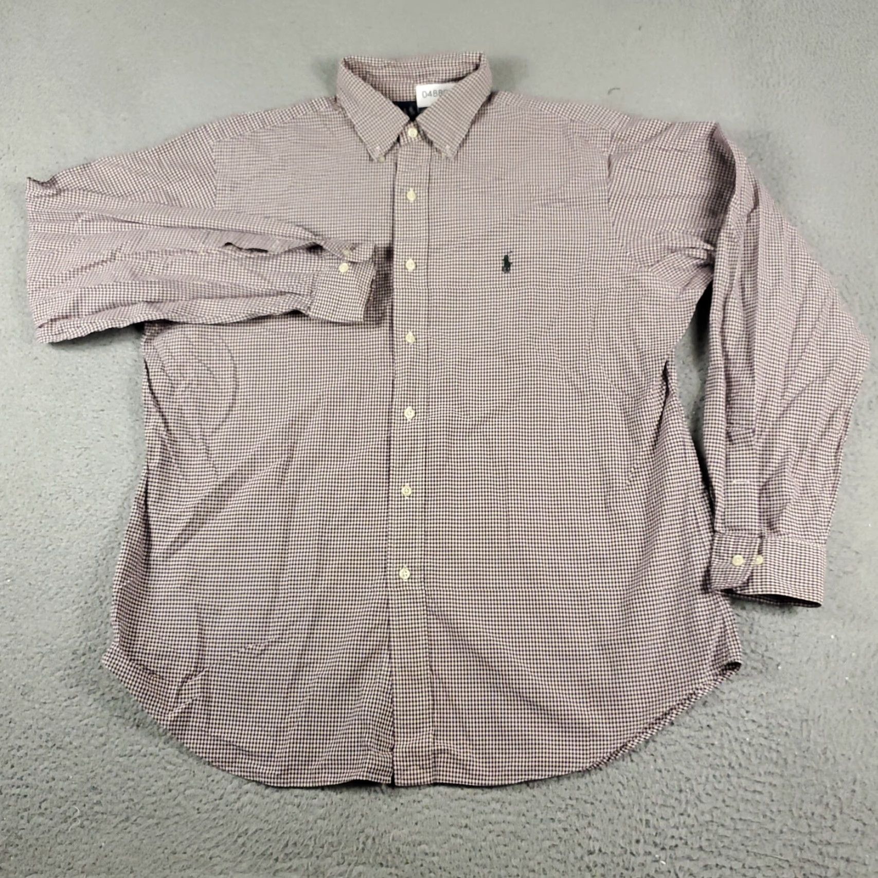 Ralph Lauren Ralph Lauren Dress Shirt Mens 16.5 Purple Check Long Sleeve Button-Down Regular Fit Size 42R - 3 Thumbnail