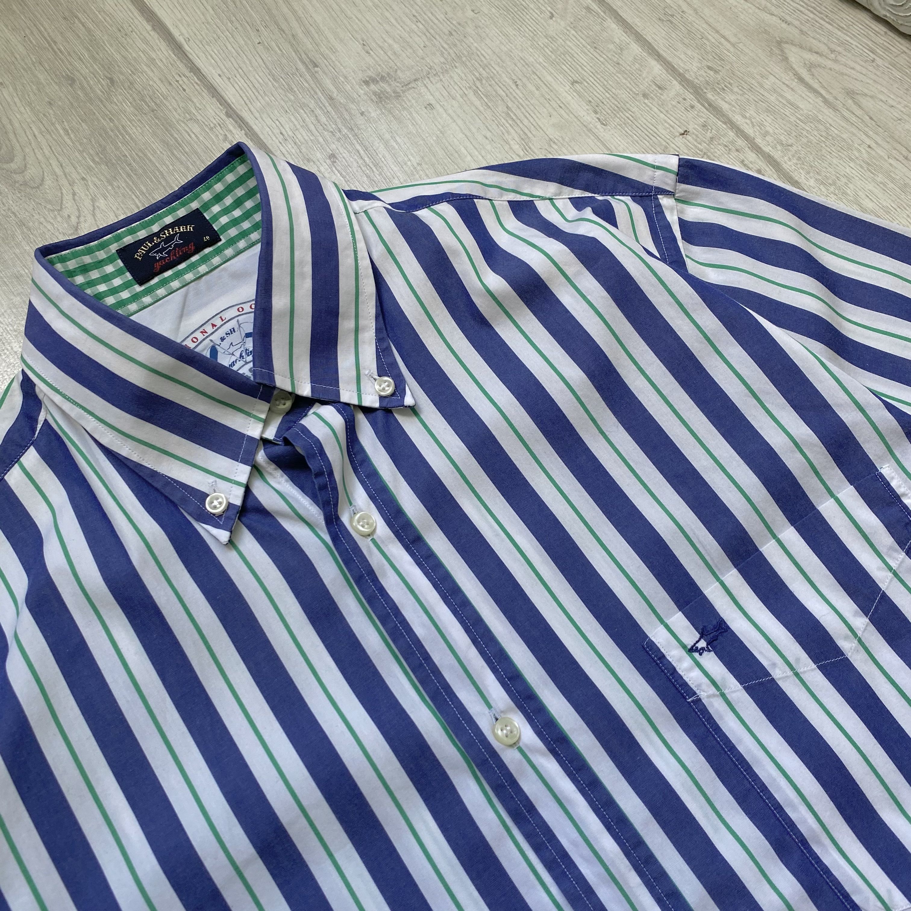 Paul & Shark 🛥️ Oldmoney Paul Shark striped shirt shorts sleeve Vintage Size US M / EU 48-50 / 2 - 4 Thumbnail