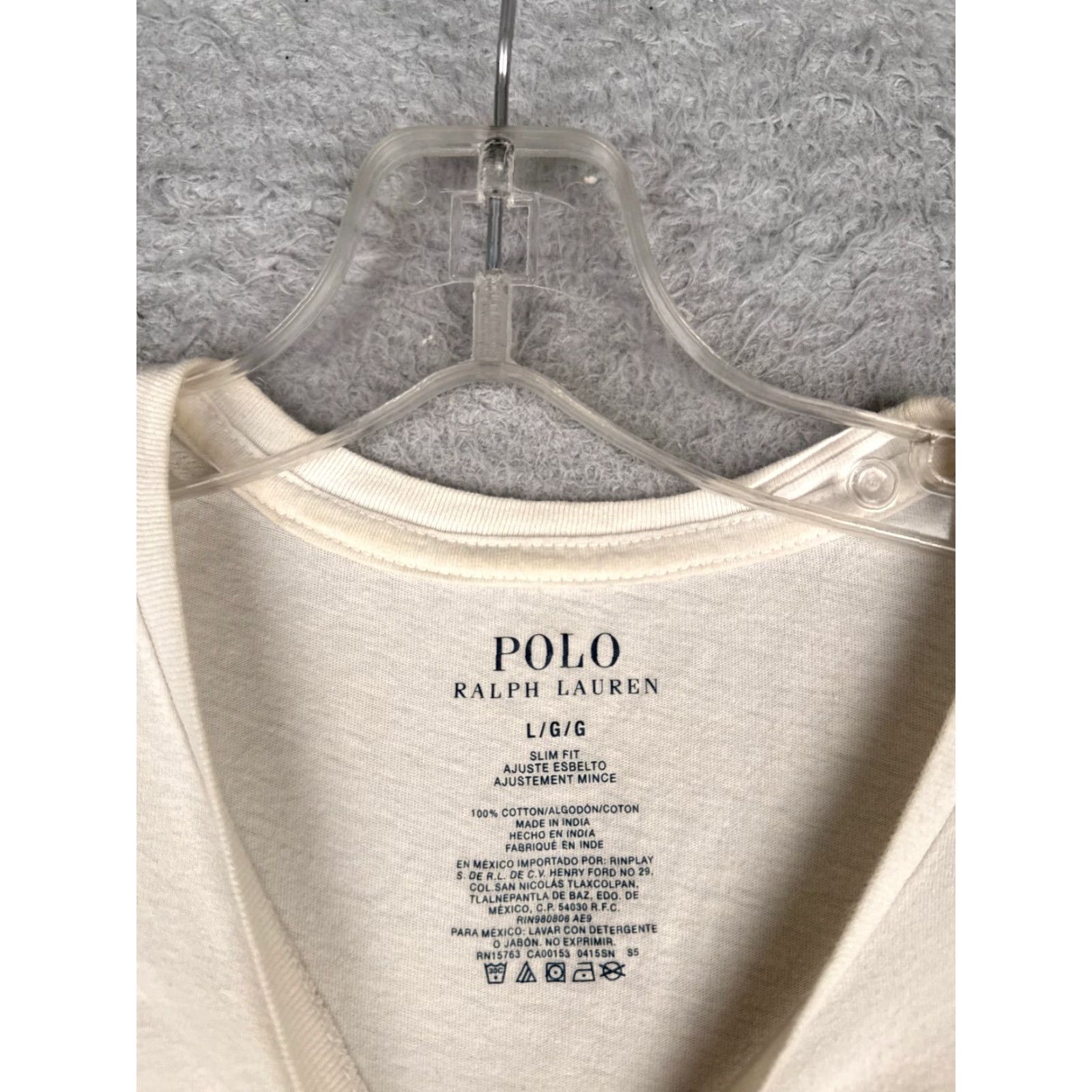 Ralph Lauren Ralph Lauren Polo Shirt Adult Large White Crew Neck 100% Cotton Slim Fit Embroidered Logo Mens Shirt Regular Size Size US L / EU 52-54 / 3 - 6 Thumbnail