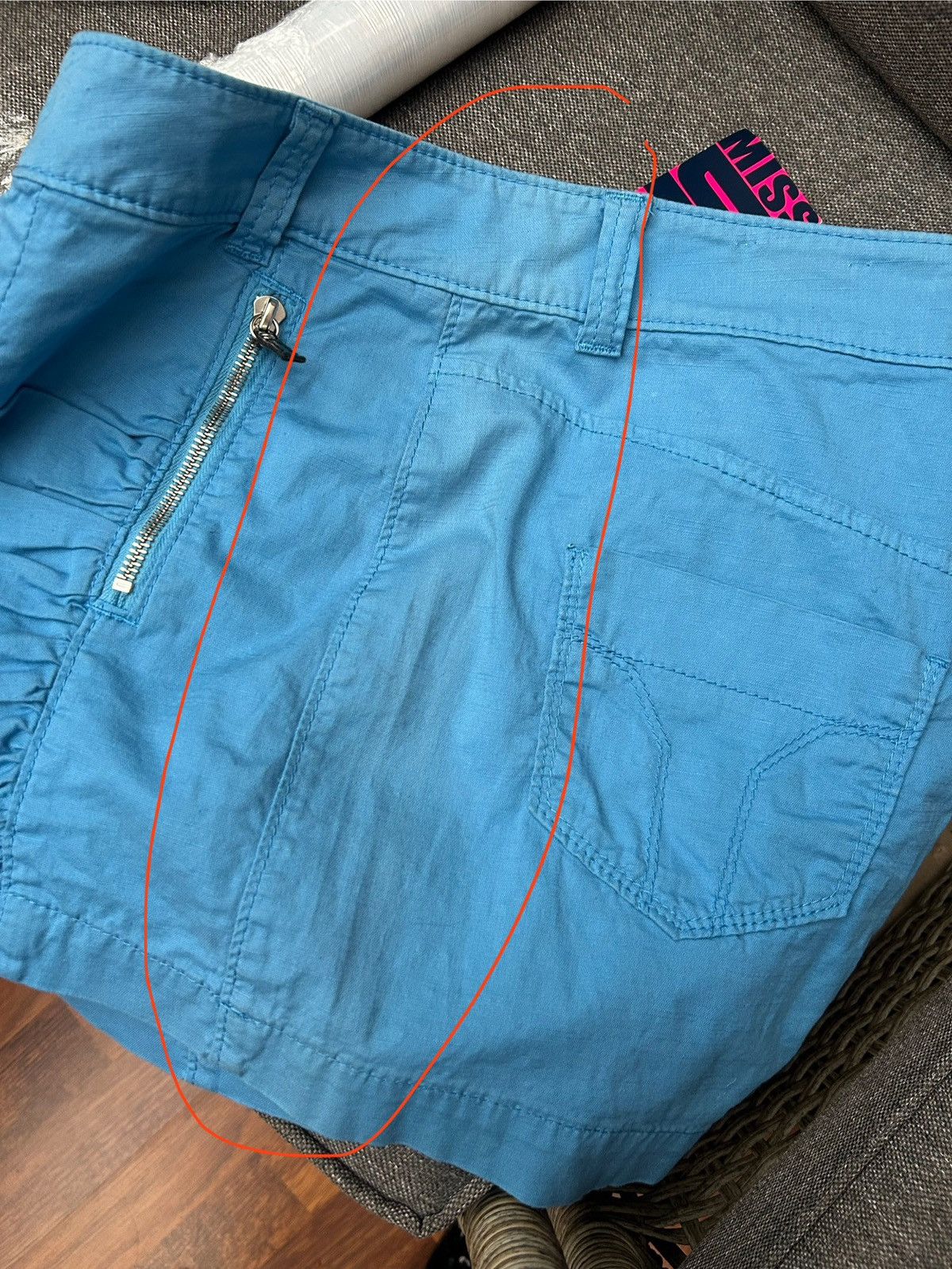 Miss Sixty × Vintage Vintage Y2k Miss Sixty Low Rise Cotton Blend Mini Skirt Blue Size 26" / US 2 / IT 38 - 8 Thumbnail
