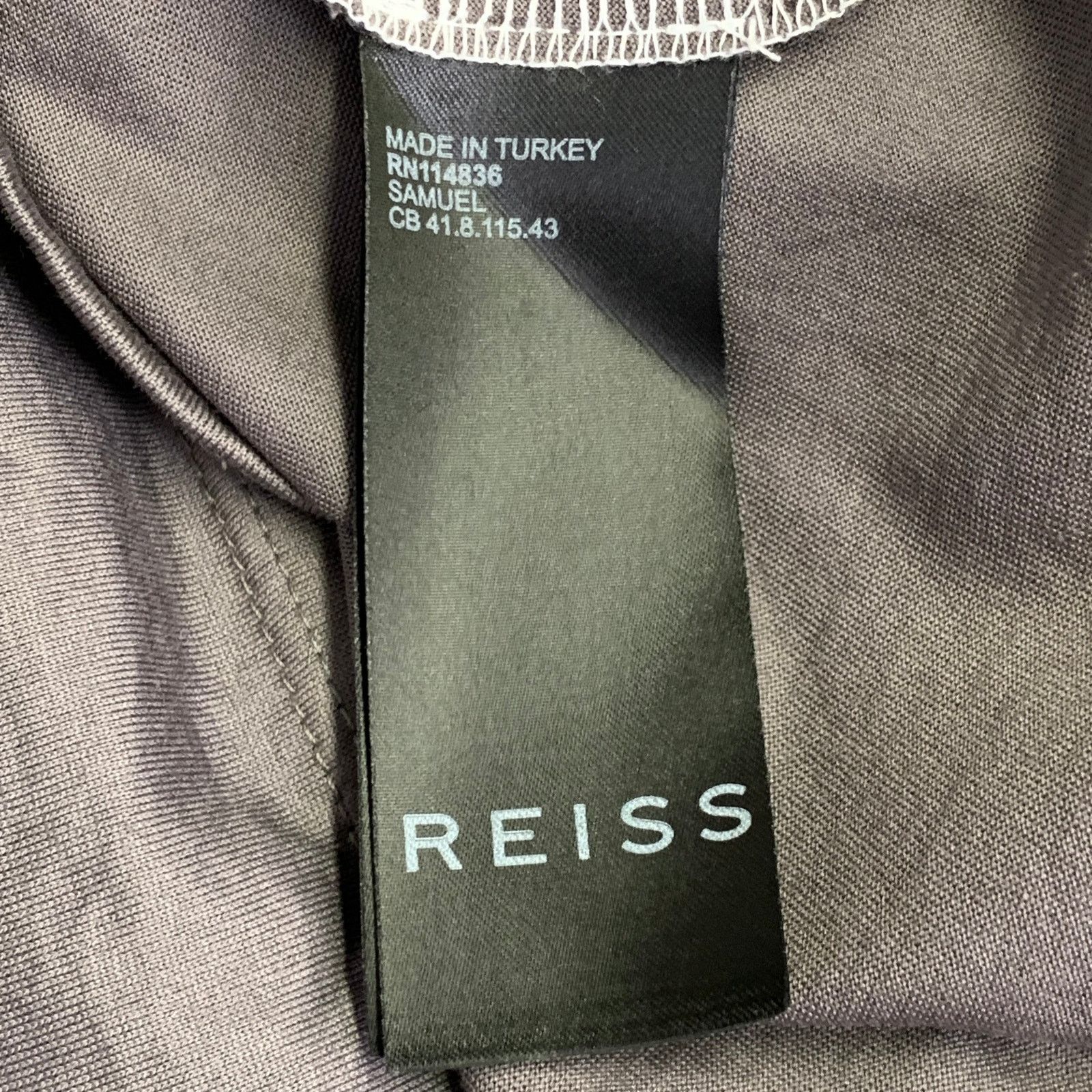Reiss REISS Samuel Tan Brown Color Block Cotton Jersey Zip Up Polo Size US S / EU 44-46 / 1 - 5 Thumbnail