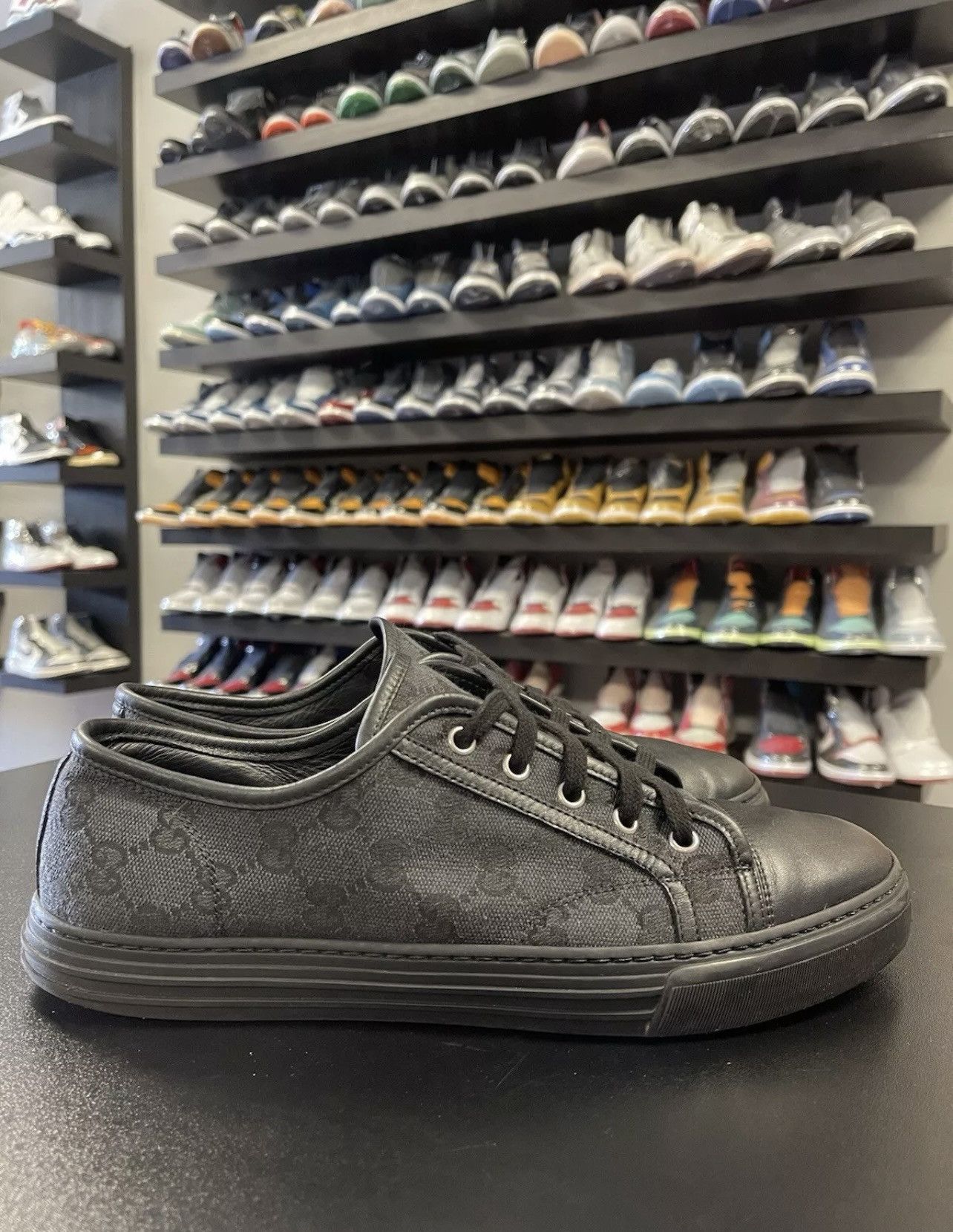 Gucci Size 8 - Gucci GG Mono Canvas Black Leather 426189 Size US 8 / EU 41 - 3 Thumbnail