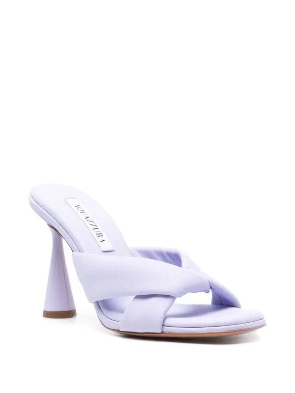 Aquazzura o1y0725 Leather Mules in Lilac Size US 6.5 / IT 36.5 - 2 Thumbnail