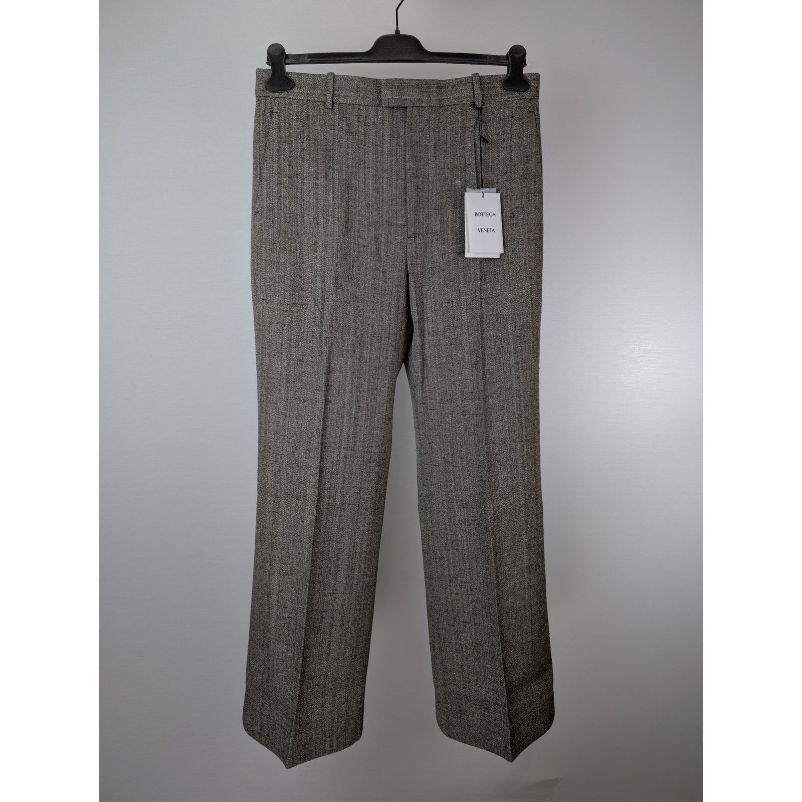 Bottega Veneta o1rshd1 Knotted Melange Viscose Silk Flare Trousers Size US 36 / EU 52 - 2 Thumbnail