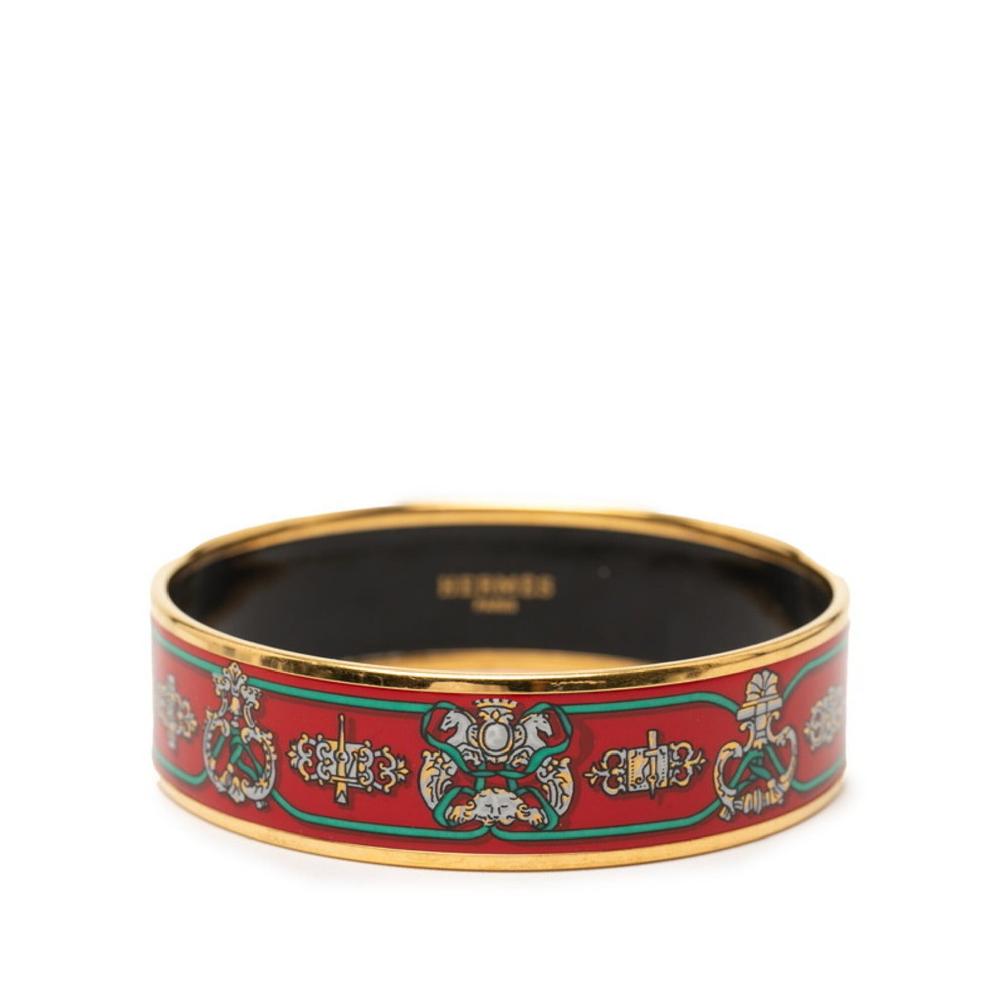Hermes Hermes Enamel GM Cloisonné Bangle, Red Plated, Women's Size ONE SIZE - 1 Thumbnail