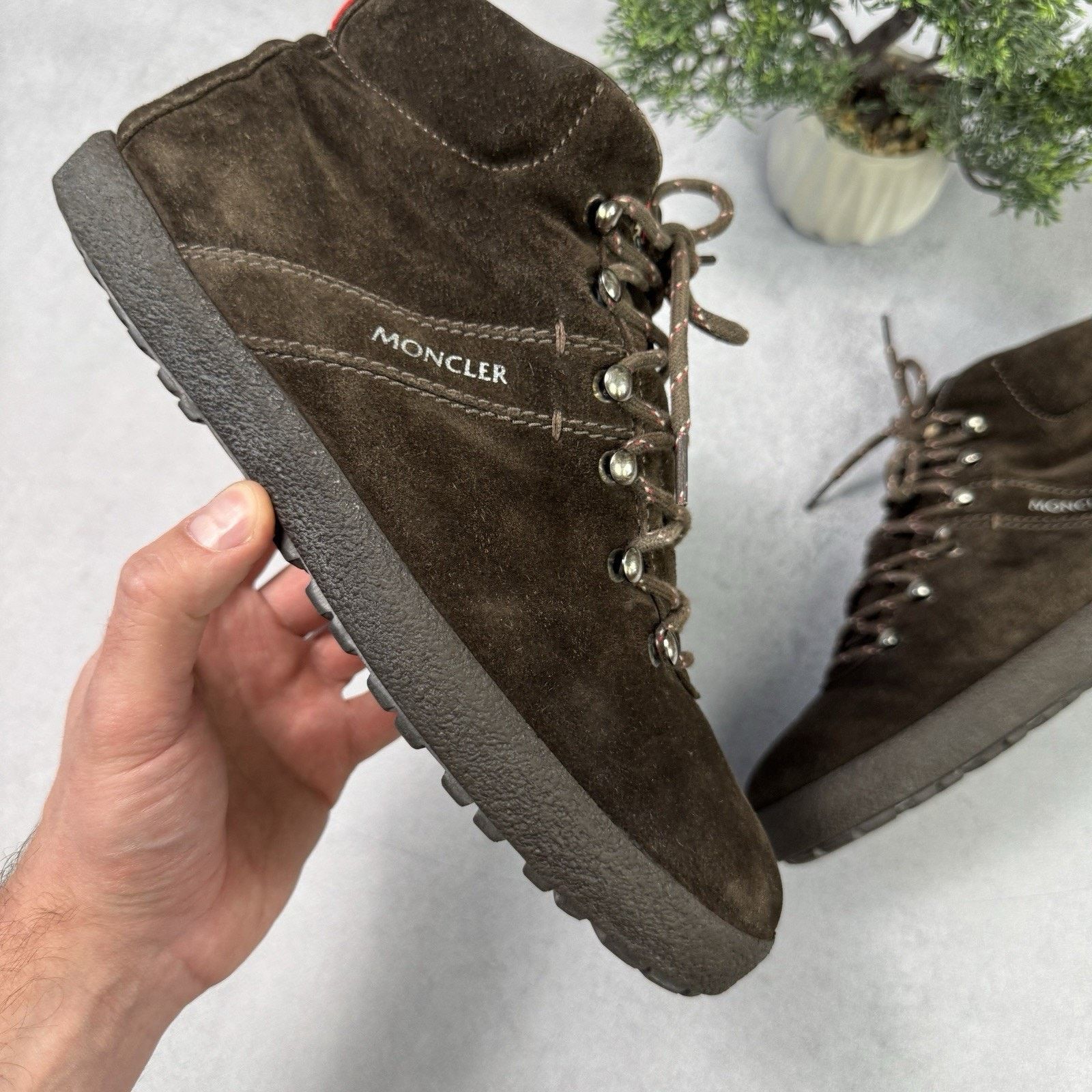 Moncler Moncler Men Brown Hi Top Suede Boot Size 42 US 9 Size US 9 / EU 42 - 3 Thumbnail