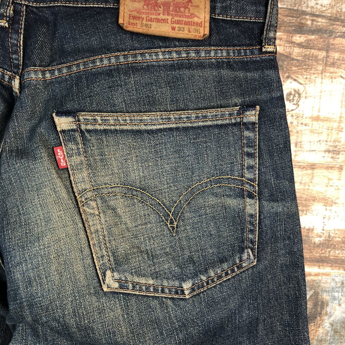 Levi's Levis 503 Blue selvedge vintage Denim Pants #A2617 Size US 33 - 19 Thumbnail