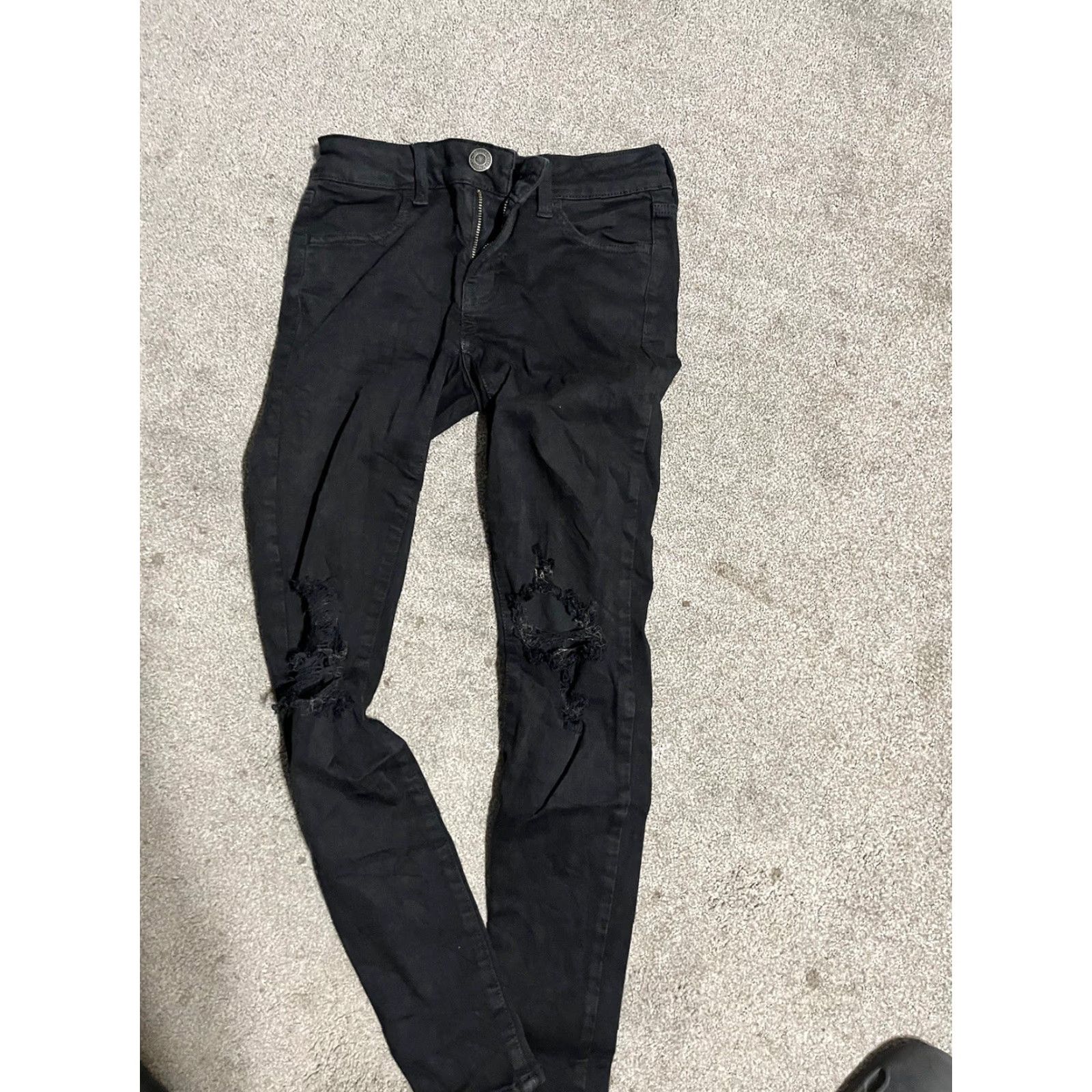 American Eagle Outfitters American Eagle Black Next Level Stretch Mid Rise Jegging Pants Women Size 0 Corduroy Size 25" / US 0 / IT 36 - 3 Thumbnail