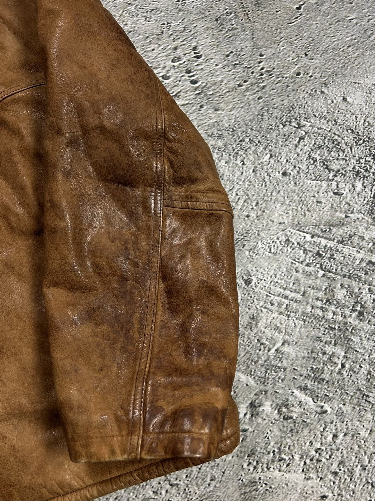 Vintage Vintage Leather Jacket Wool Lining Viscose Brown FourX Size US L / EU 52-54 / 3 - 6 Thumbnail
