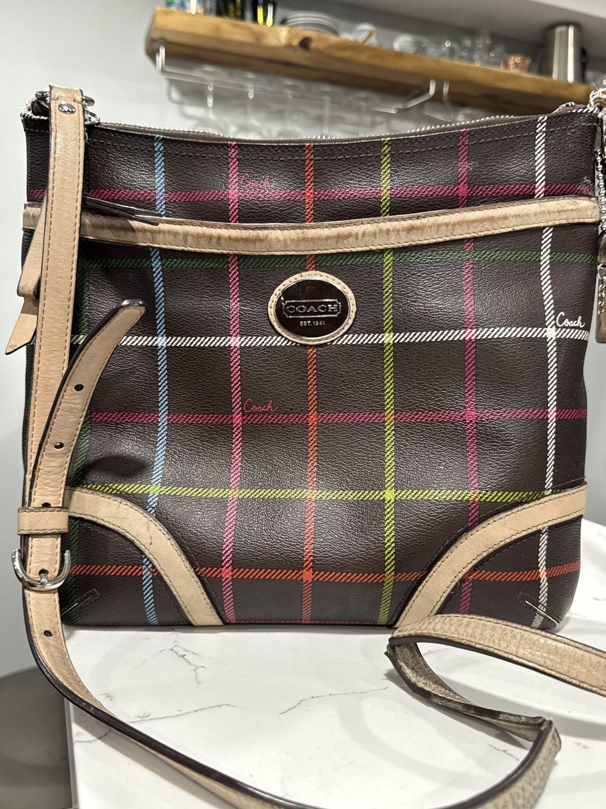 Coach Coach Peyton Tattersall Plaid Crossbody File Bag Size ONE SIZE - 2 Thumbnail