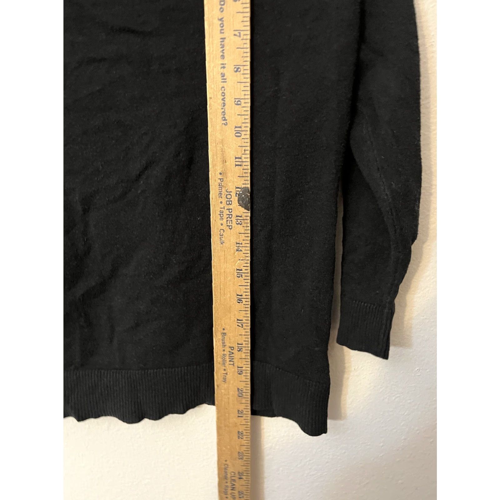 Vintage New York & Company Cardigan Top Womens Small Black Solid 3/4 Sleeve Cotton Blend Button V-Neck Size S / US 4 / IT 40 - 4 Thumbnail