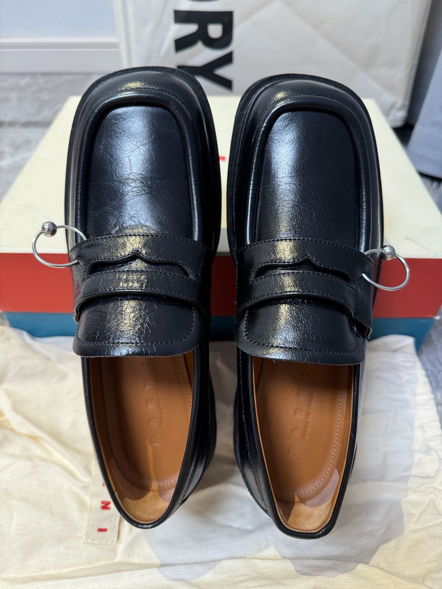 Marni Marni Moccasin Platform Loafer Women's 37 Black Size US 6.5 / IT 36.5 - 6 Thumbnail