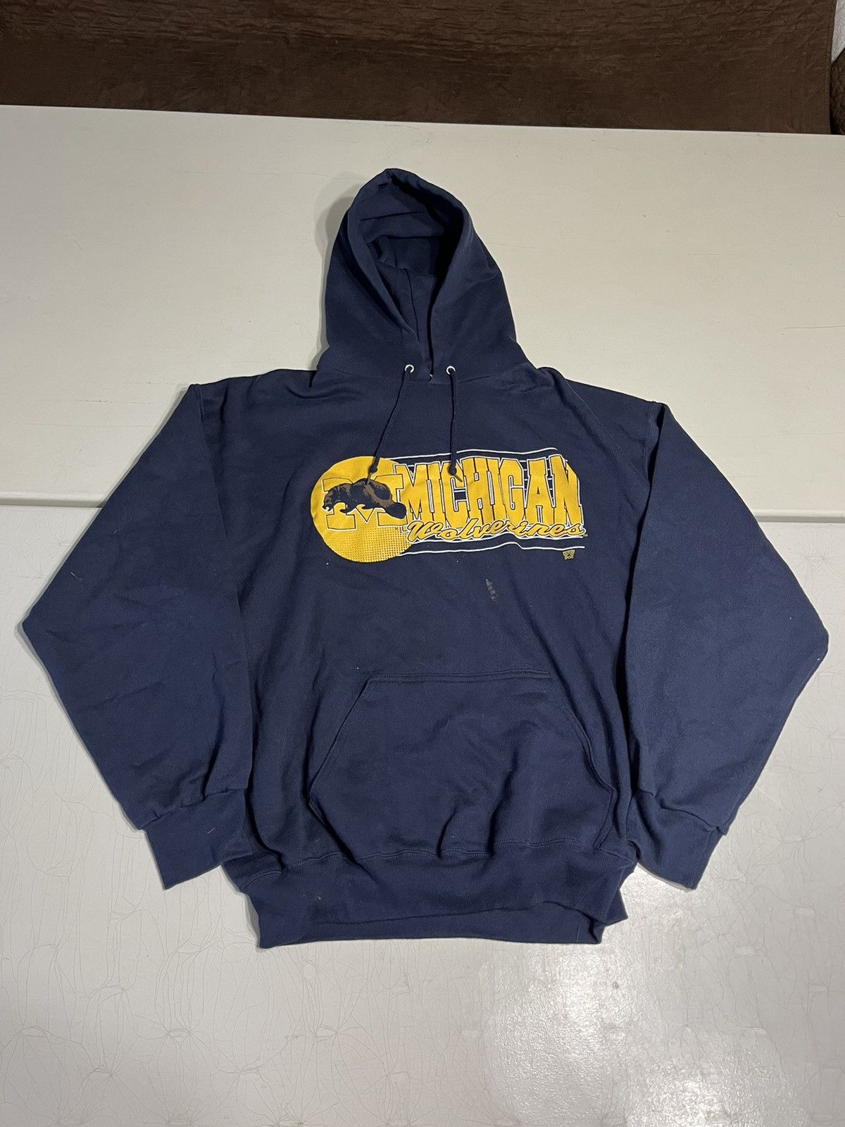 Vintage Vintage 90s Michigan Wolverine hoodie Size US XL / EU 56 / 4 - 1 Thumbnail