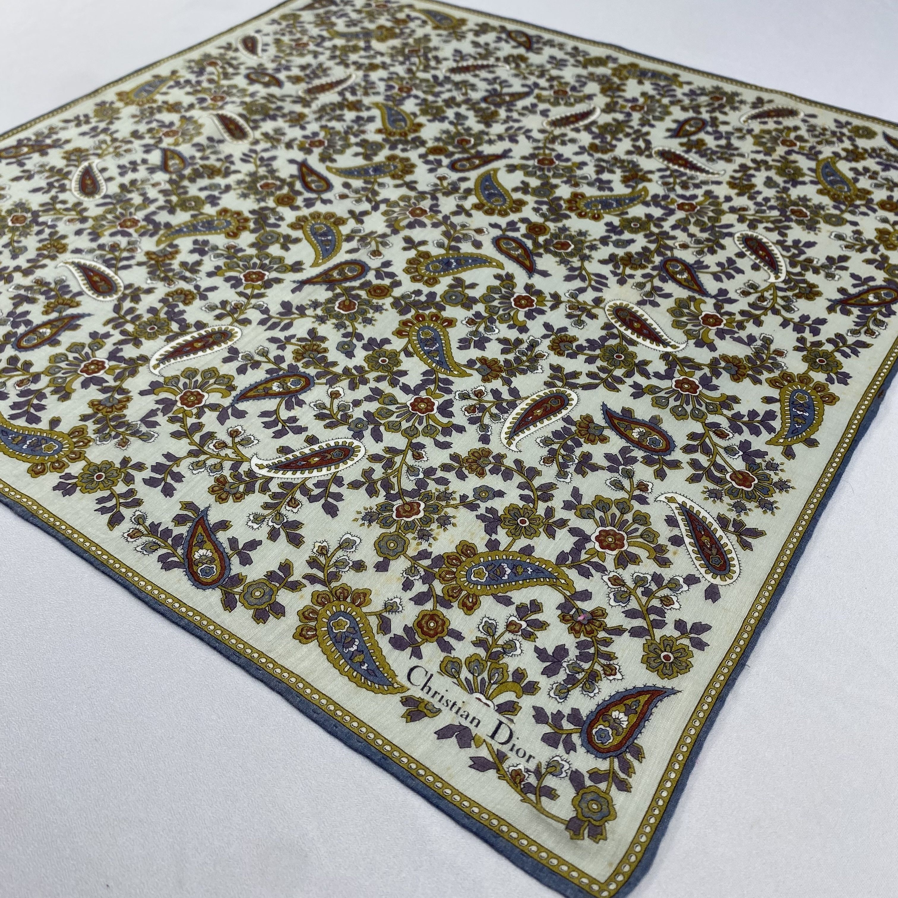 Vintage Christian Dior Paisley Handkerchief / Bandana / Neckerchief Size ONE SIZE - 4 Thumbnail