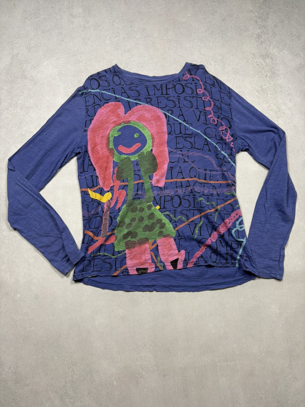 Desigual Desigual Graphic Art Long Sleeve Top XL Blue Abstract Print Size XL / US 12-14 / IT 48-50 - 1 Thumbnail