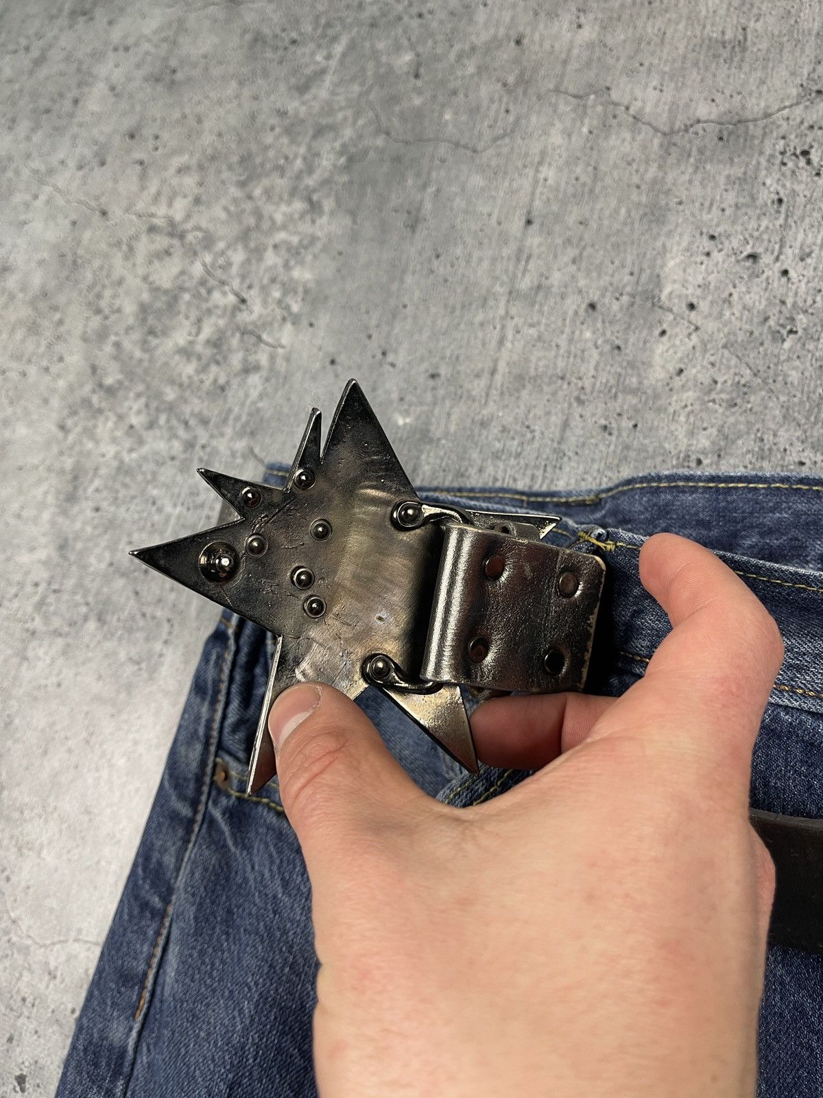 Vintage rocker belt with a large star buckle Size ONE SIZE - 5 Thumbnail