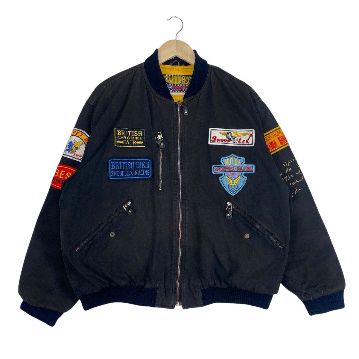 Japanese Brand 💥80s SWOOPLEX RACING TEAM BIKER BOMBER JACKET Size US L / EU 52-54 / 3 - 1 Thumbnail