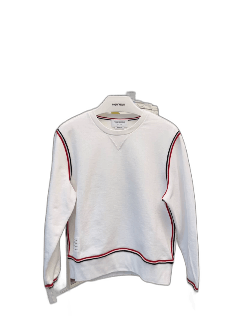 Thom Browne Thombrowne White Sweatshirt with Red Details Size L / US 10 / IT 46 - 1 Thumbnail