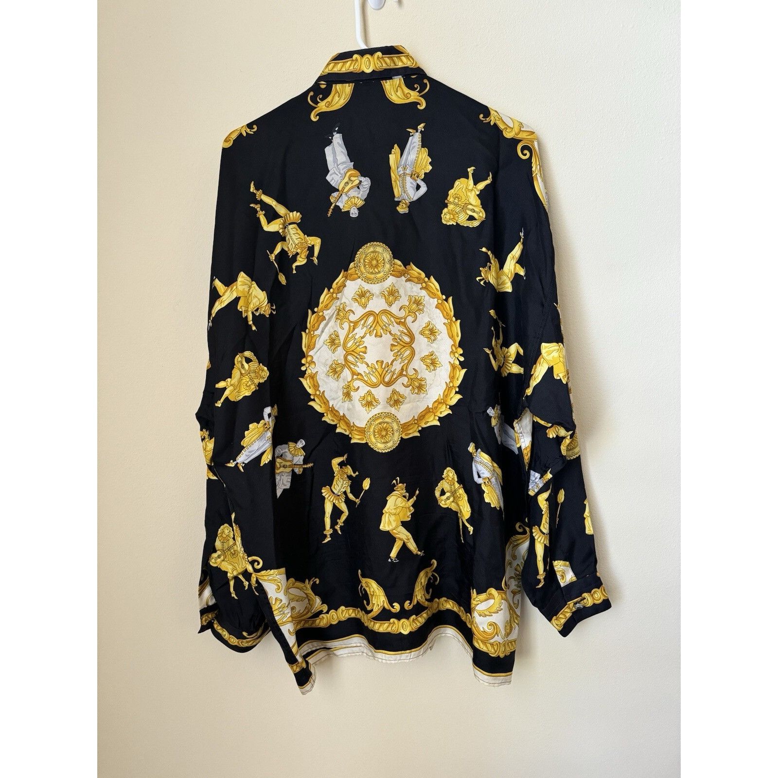 Versace Versace V2 100% Silk Baroque Button Up Shirt Long Sleeve Gol Size US L / EU 52-54 / 3 - 7 Thumbnail