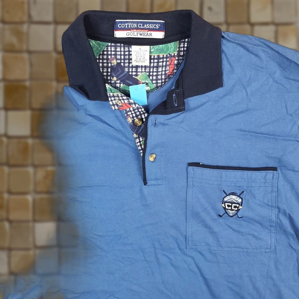 Vintage VINTAGE MunsingWear Polo Shirt Men S Blue Button Collar Polo Shirt Size US S / EU 44-46 / 1 - 1 Thumbnail