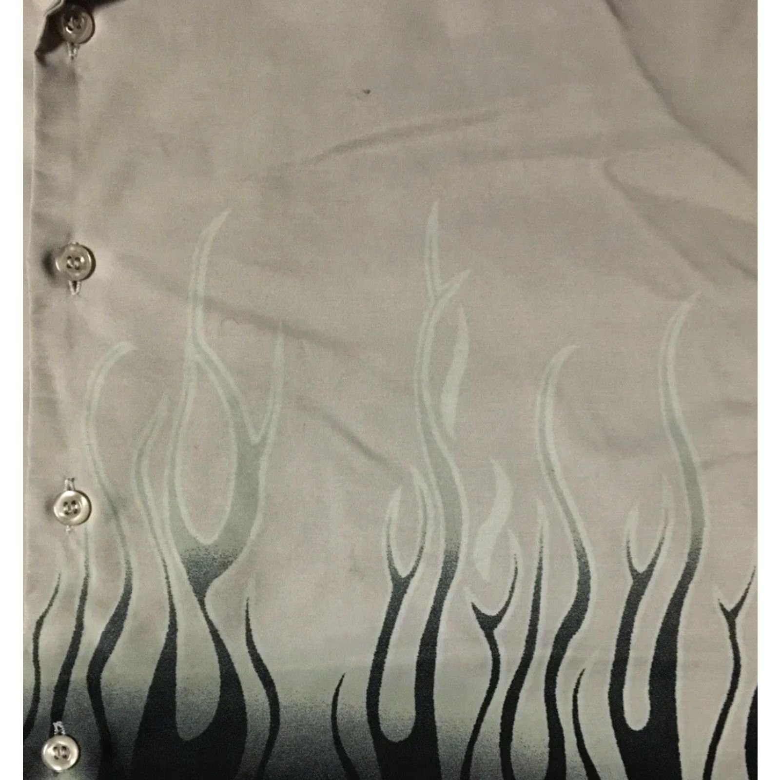Vintage VINTAGE All Over Print Shirt XXXL Flame Button Down Shirt Men 3XL Gray 80s 90s Grunge Punk Skate Surf Harley Motorcycle USA USA Size US XXL / EU 58 / 5 - 4 Thumbnail