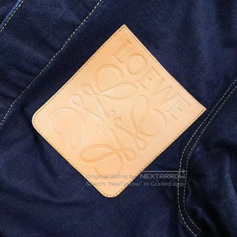 Loewe Loewe Color-block leather patch denim jacket Size US S / EU 44-46 / 1 - 6 Thumbnail