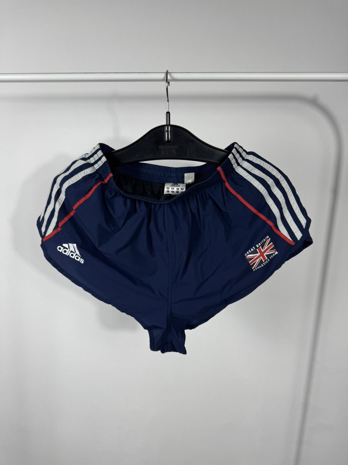 Adidas Adidas Women Running Shorts Blue Team GB 3 Stripe Size L Size US 32 / EU 48 - 1 Thumbnail