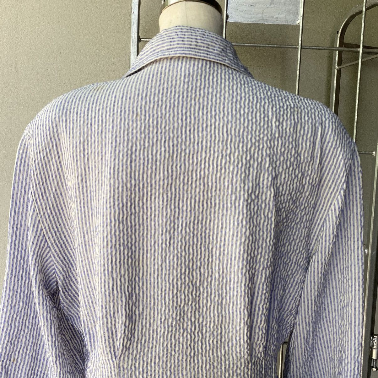 Celine CELINE Blue & White Striped Textured Blazer Shirt Size M / US 6-8 / IT 42-44 - 8 Thumbnail