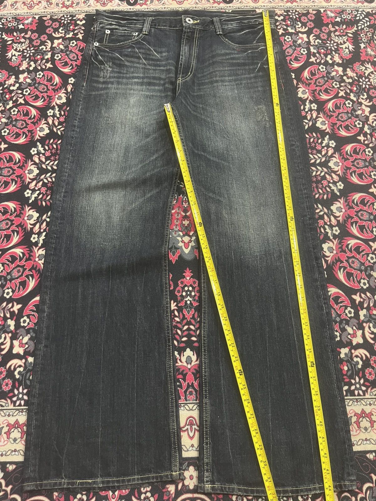 If Six Was Nine Vintage Japanese Agate Rhinestone Angelic Wing Flare Jeans Size US 36 / EU 52 - 10 Thumbnail