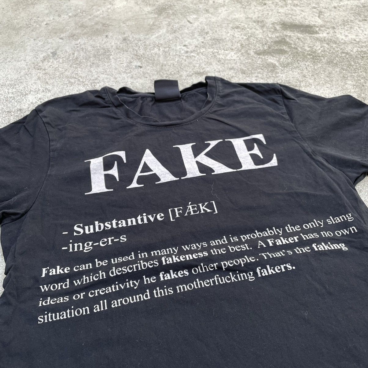 Vintage Vintage Y2K ADULT Tee FAKE FAKER GO FUCK M Size US M / EU 48-50 / 2 - 4 Thumbnail