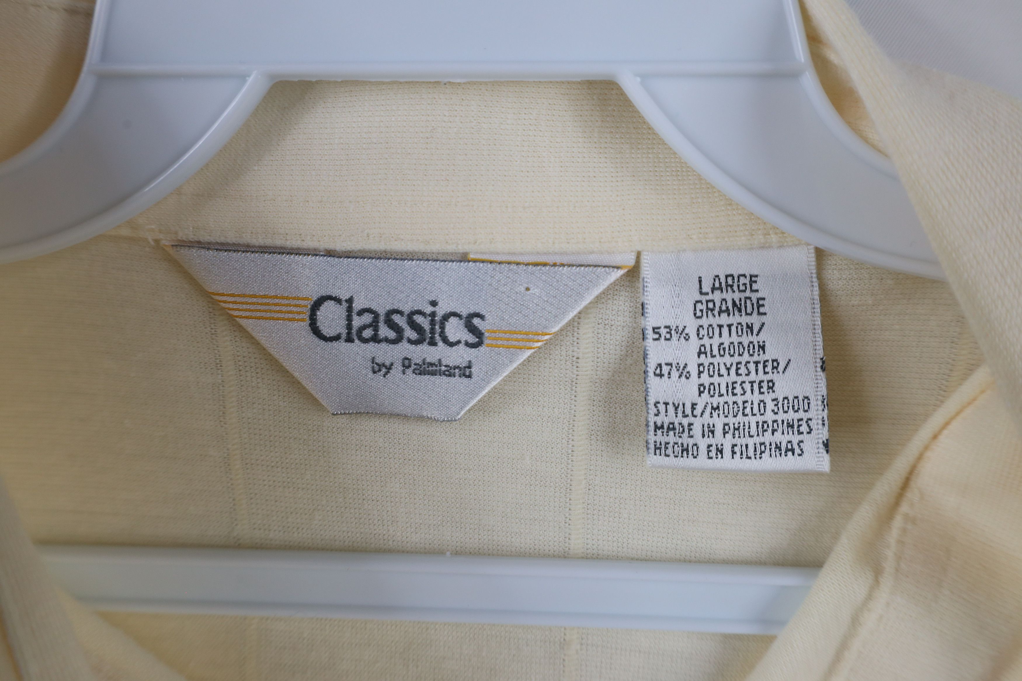 Vintage Vintage 70s Streetwear Knit Collared Polo Shirt Cream Size US L / EU 52-54 / 3 - 8 Thumbnail