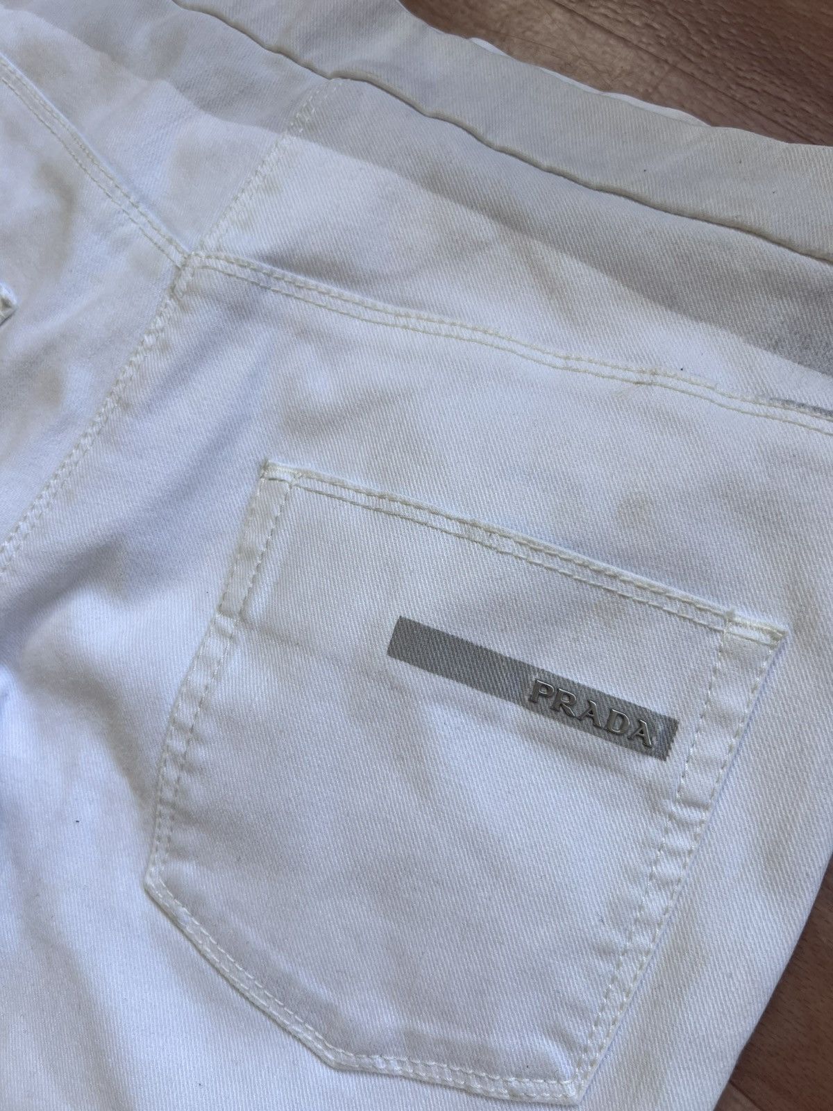 Prada Vintage Prada Straight Fit Classic Pants Women’s White Sz 26 Size 24" / US 00 / IT 34 - 11 Thumbnail