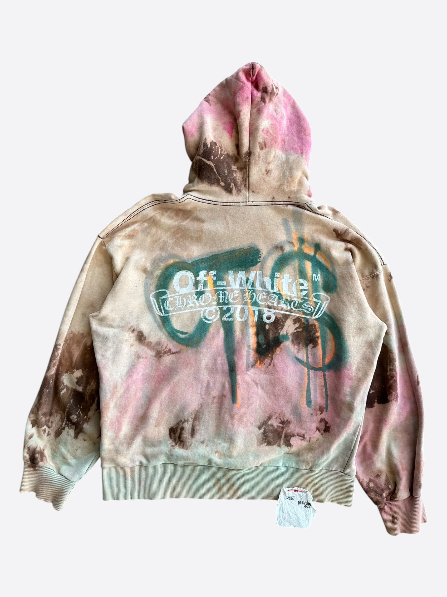 Chrome Hearts Off-White CVTVLIST Multicolor Tie-Dye Bleached Hoodie Size US L / EU 52-54 / 3 - 2 Thumbnail