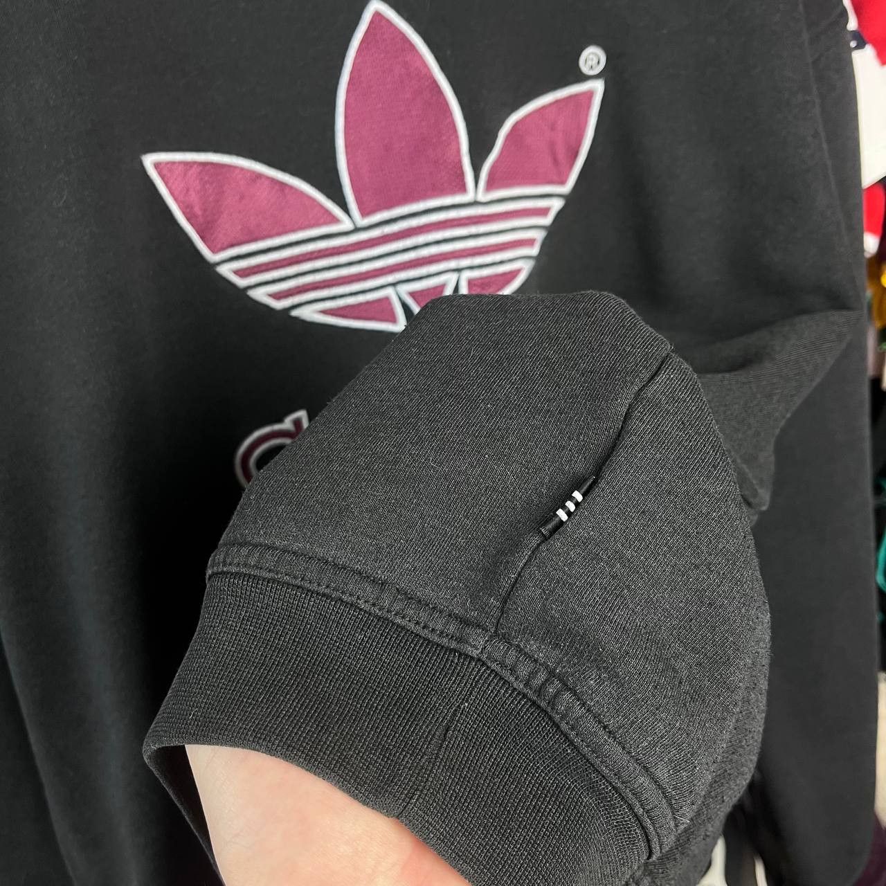 Adidas Vintage 90s Adidas Big Logo Sunfade Black/Red Sweatshirt Size US L / EU 52-54 / 3 - 4 Thumbnail