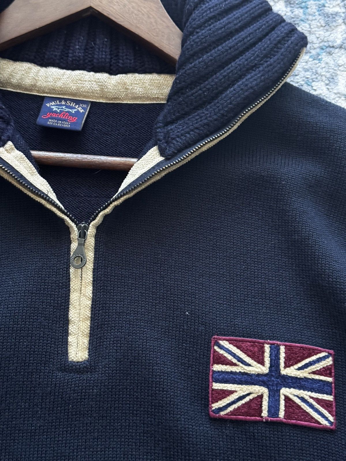 Paul & Shark Vintage Paul Shark Yachting HR-34 Great Britian Flag Sweater Size US XL / EU 56 / 4 - 5 Thumbnail