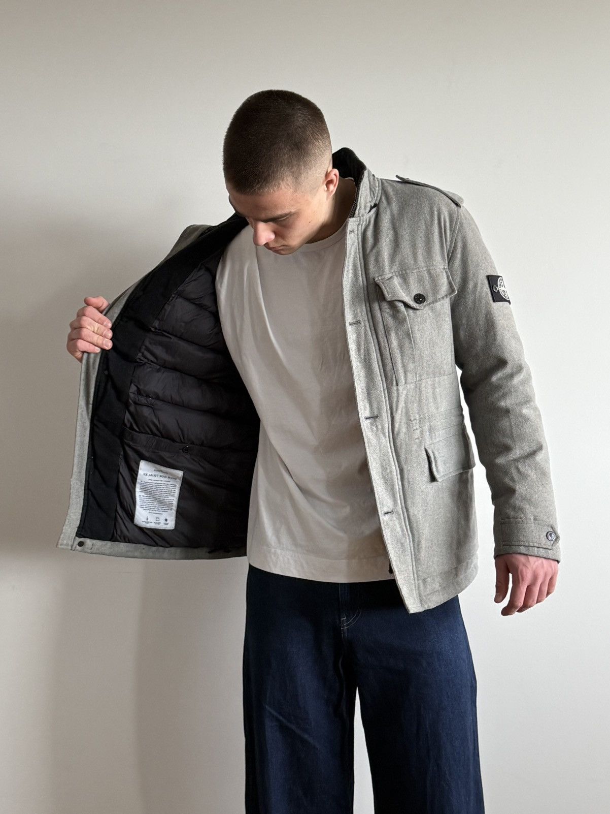 Stone Island Stone Island Grey Ice Jacket Wool Blend Men’s Medium Size Size US M / EU 48-50 / 2 - 4 Thumbnail