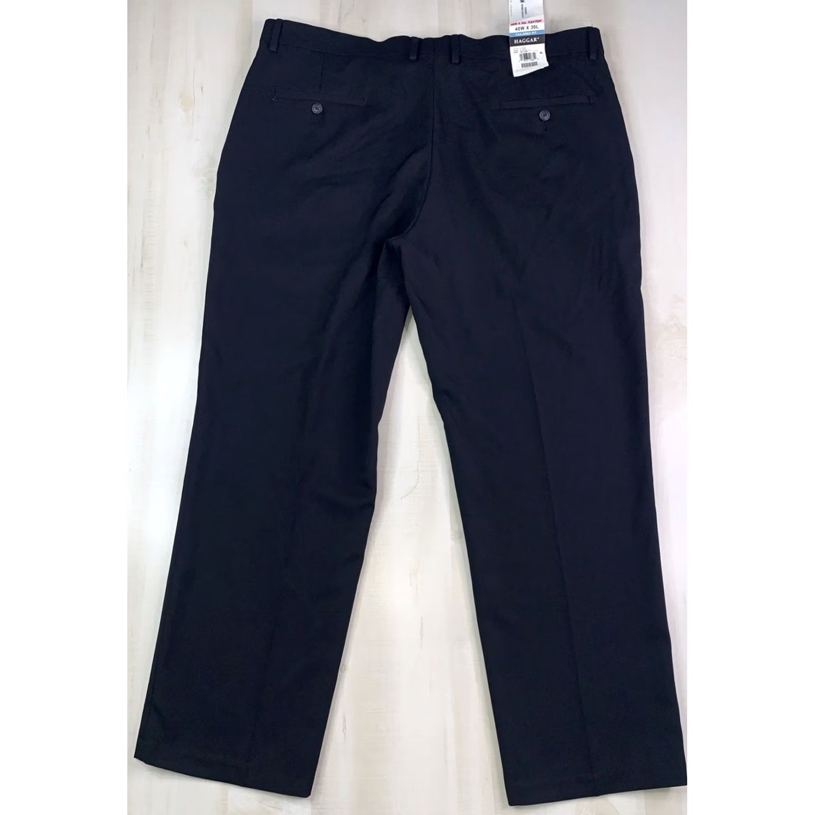 Haggar Haggar Dress Pants Men Black Tailored Fit Straight Leg 40x30 Regular Inseam 30 Solid Heather Size US 40 / EU 56 - 6 Thumbnail