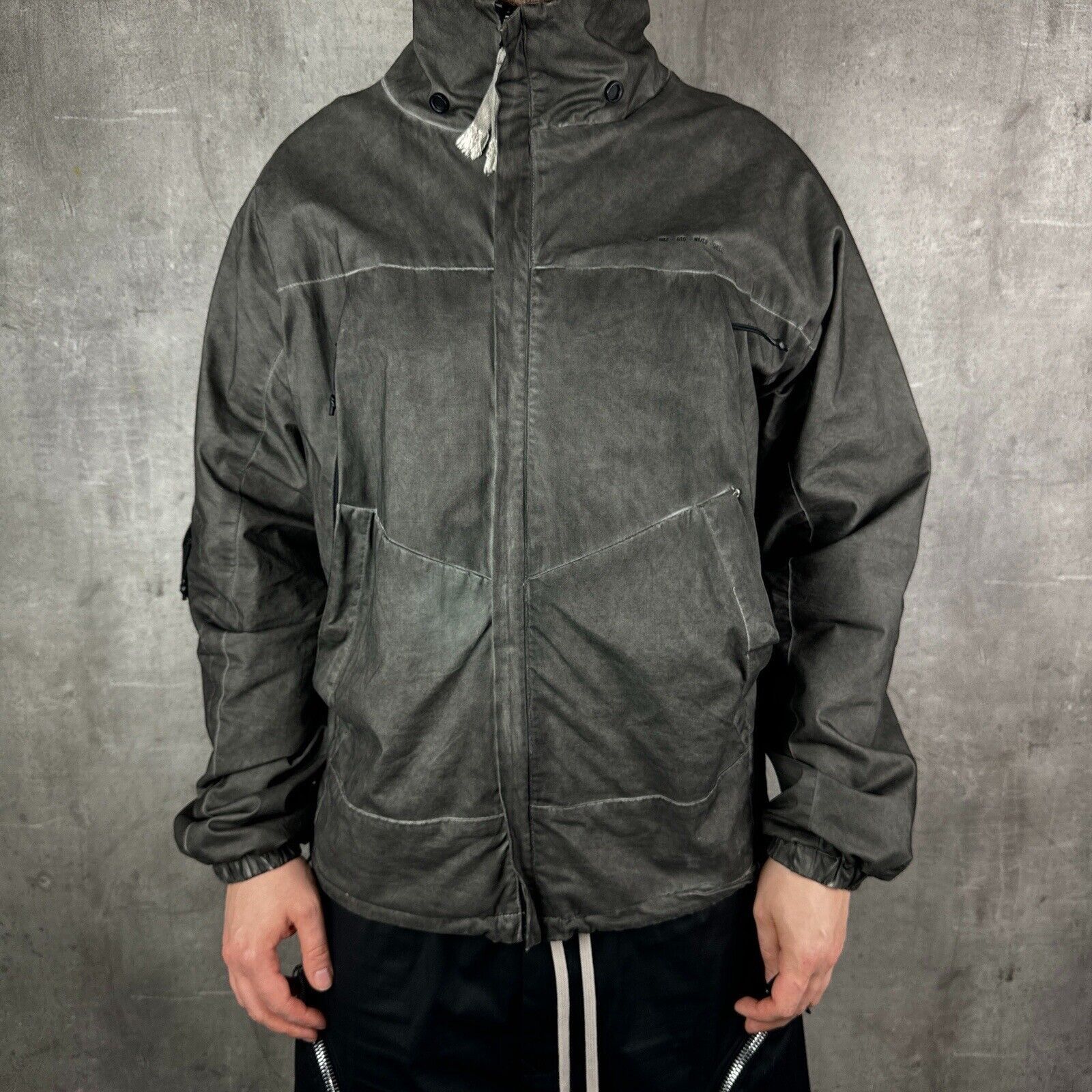 image of Who Is Jacov Jacov Object Dyed Shell Jacket Size M in Grey, Men's
