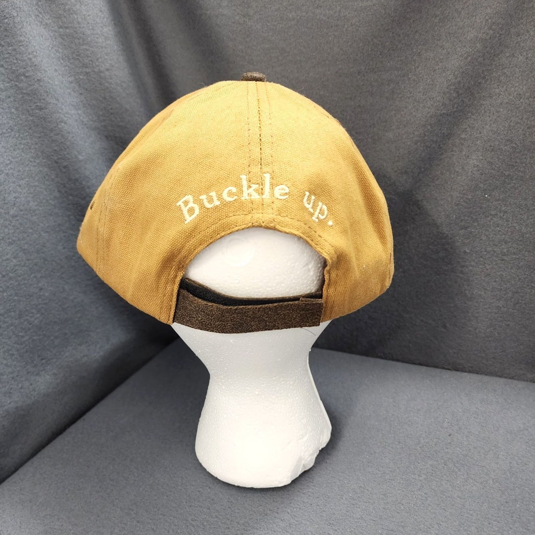 Vintage PBR Hat Cap Tan Brown Strapback Rodeo Western Buckle Up Baseball Cap Mens One Size Tan Buckle Up Size ONE SIZE - 4 Thumbnail